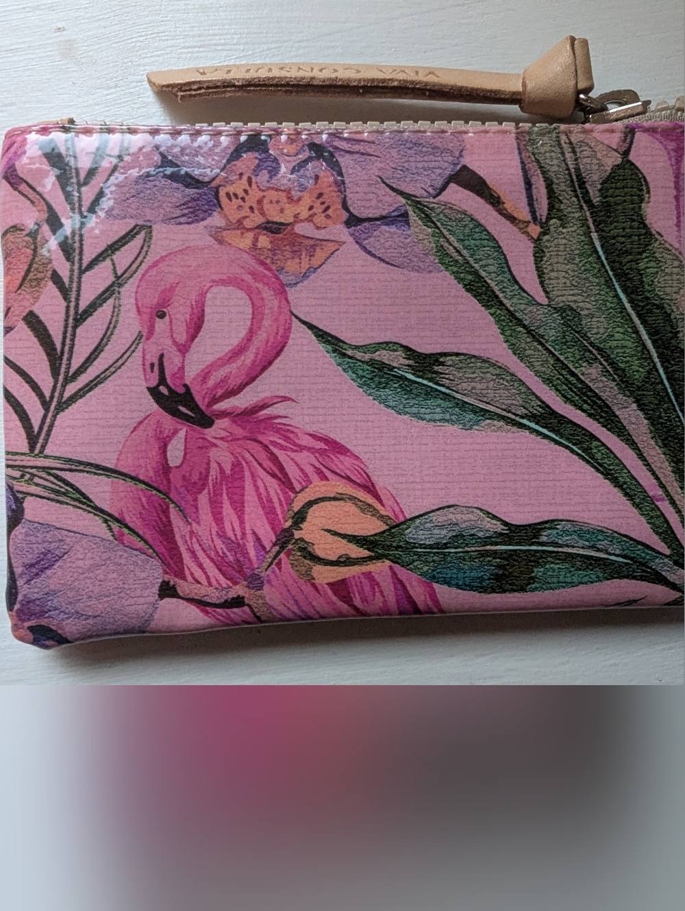Consuela Pink Flamingo Tropical Wristlet Wallet - Picture 3 of 7